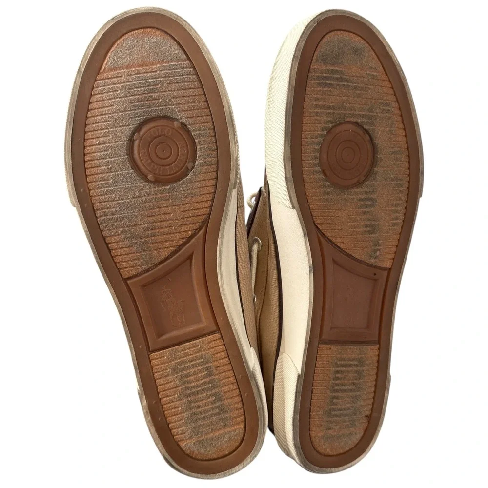 Polo Ralph Lauren Lander Chukka Canvas High Top Mens Shoes Size‎ 10.5D Tan Brown